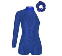 CHICTRY Kids Girls Sequins Single Long Sleeves Ballet Gymnastic Leotard Biketard Unitard Jazz Latin Dance Bodysuit Dancewear Type 1 Blue 13-14 Years