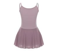 CHICTRY Kids Girls Sleeveless Dance Leotards Hollow Back Camisole Ballet Tutu Dress Lyrical Modern Ballerina Outfit Dancewear Type B Dusty Pink 9-10 Years