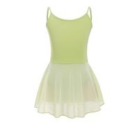 CHICTRY Kids Girls Sleeveless Dance Leotards Hollow Back Camisole Ballet Tutu Dress Lyrical Modern Ballerina Outfit Dancewear Type B Light Green 11-12 Years