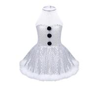 CHICTRY Little Big Girls Christmas Snowman Costume Santa Fancy Dress Ballet Tutu Dress Performance Dancewear White 5-6 Years