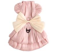 CHICTRY Luxury Dog Dress Puppy Shimmering Princess Skirt Wedding Evening Dress with Bowknot for Small Dogs Girl Pink XS