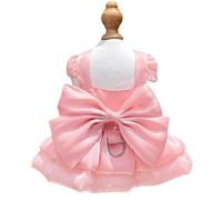 CHICTRY Luxury Dog Wedding Dress with Big Bow Tutu Skirt for Small Dogs Birthday Valentine Party Clothes Pink XL