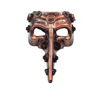 CHICTRY Mechanical Plague Doctor Mask Toothed Gear Bird Beak Masks for Masquerade Halloween Party Red 1 One Size