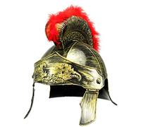 CHICTRY Medieval Armour Helmet King Leonidas Greek Spartan Helmets Spartan Legions Helmet Warrior Headwear Gold&Red One Size