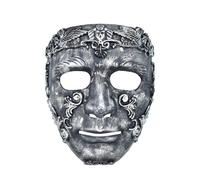 CHICTRY Medieval Viking Mask Berserker Soldier Warrior Full Face Masks for Halloween Party Silver 1 One Size