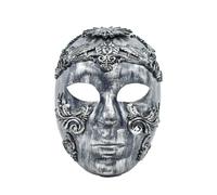 CHICTRY Medieval Viking Mask Berserker Soldier Warrior Full Face Masks for Halloween Party Silver 2 One Size