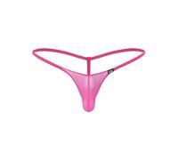 CHICTRY Men Low Rise Breathable Enhancer Bulge Pouch Panties Bikini G-String T-Back Underwear Thongs Mesh Hot Pink A M