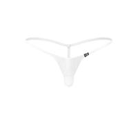 CHICTRY Men Low Rise Breathable Enhancer Bulge Pouch Panties Bikini G-String T-Back Underwear Thongs Mesh White A L