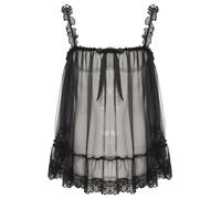 CHICTRY Men's Adult Baby Sissy Crossdress Pajamas Outfit Frilly Satin French Maid Uniform Fancy Dress Black C XL