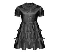 CHICTRY Men's Adult Patent Leather Wetlook Anime Cosplay French Apron Maid Fancy Dress Costume 2# Black 3XL