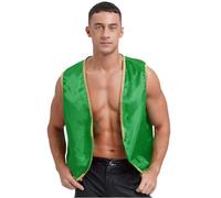 CHICTRY Mens Arab Prince Cosplay Costume Medieval Waistcoat Sleeveless Open Front Cardigan Tops Vest Green 3XL