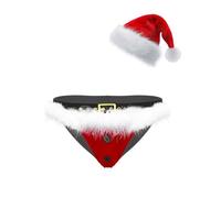 CHICTRY Men's Christmas Holiday Santa Claus Boxer Briefs Velvet Novelty Elk Shorts Trunks Underwear 12# Red L