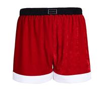 CHICTRY Men's Flannel Christmas Santa Claus Costume Trunk Role Play Boxer Shorts Red XXL