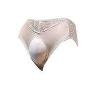 CHICTRY Men's Hiding Gaff Panty Shapwear Transgender Underwear Crossdressing Briefs with Lace White XL