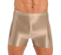 CHICTRY Men's Ice Silk Smooth Boxer Shorts Breathe Transparent Bikini Swim Briefs Underpants 4# Coffee XL