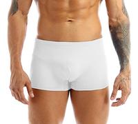 CHICTRY Men's Ice Silk Smooth Boxer Shorts Breathe Transparent Bikini Swim Briefs Underpants White XL