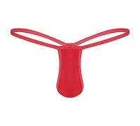 CHICTRY Men's Mesh See Through G-String Thongs Panties T-Back Bikini Briefs 3# Red M