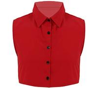 CHICTRY Mens Solid Color Stand Fake Collar Detachable Dickey Collar Decorative Half Shirts False Collar Burgundy X-Large
