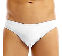 CHICTRY Men's Ultra Thin Ice Silk Smooth Underwear Breathable Triangle Bikini Briefs Swimwear White L