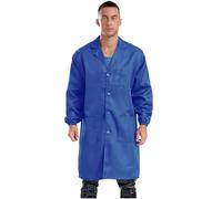 CHICTRY Men's Wear Resistant Dustproof Work Coat Overalls One Piece Lapel Collar Lab Coat Workwear Royal Blue XXL