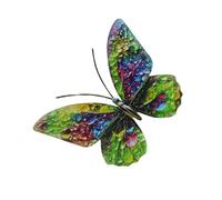 CHICTRY Metal Butterfly Wall Hanging Decor Artificial Butterfly Decals Diy Art Crafts For Balcony Patio Garden Green Purple Blue One Size