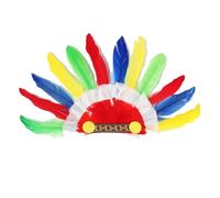 CHICTRY Native American Headband Indian Chief Feather Headdress For Carnival, Halloween And Role Play Type A One Size