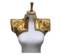 CHICTRY Patent Leather Boleros Exaggerated Flying Shoulder Short Top Stage Performance Costume Gold A S