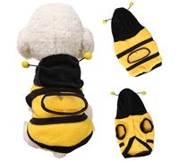CHICTRY Pet Bee Costume for Small Dogs Cute Bumblebee Hoodie Warm Winter Apparel for Halloween Christmas Birthday Parties Yellow 14