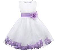 CHICTRY Petals Bow Princess Wedding Bridesmaid Formal Pageant Party Flower Girls Dresses Lavender 2 Years