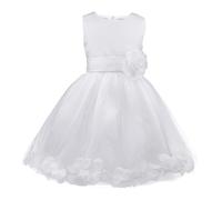 CHICTRY Petals Bow Princess Wedding Bridesmaid Formal Pageant Party Flower Girls Dresses White 12 Years
