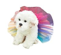CHICTRY Puppy Dog Tutu Skirt Pet Lace up Tulle Dress Cat Wedding Skirts for Hoilday Party Costume Rainbow L