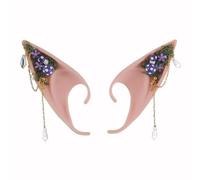 CHICTRY Realistic Elf Ears Fairy Mushroom Elf Ears Non Piercing Ear Jewelry For Masquerade Cosplay Party Purple A One Size