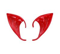 CHICTRY Realistic Elf Ears Fairy Mushroom Elf Ears Non Piercing Ear Jewelry For Masquerade Cosplay Party Red A One Size