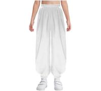 CHICTRY Satin Kung Fu Pants for Kids Loose Fit Martial Arts Practice Trousers Tai Chi Wing Chun Harem Pants White 13-14 Years