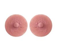 CHICTRY Silicone Nipple Cover Reusable Attachable Nipple and Areola Fake Boobs for Breast Forms Crossdresser Party Drag Queen Pink X-Large