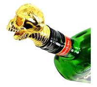 CHICTRY Skull Head Liquor Pourers Spout Wine Liquor Bottle Decanter for Alcohol Spirits Whiskey Bottles Gold One Size