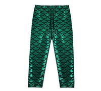 CHICTRY Toddler Kids Girls Little Mermaid Fish Scales Soft Shine Stretchy Leggings Pants Sets Green 3-4 Years