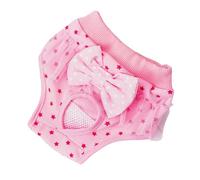 CHICTRY Washable Reusable Dog Diapers Female Cute Lace Bow Design Dogs Nappies Leak-Proof Comfortable Sanitary Panties Pink L