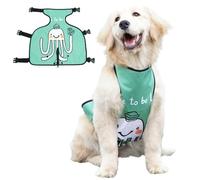 CHICTRY Waterproof Dog Bib Apron for Eating Drinking Anti Dirt Belly Protector for Small Dogs Soft Comfy Vest Indoor Outdoor Green L