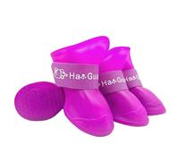 CHICTRY Waterproof Dog Boots Dog Shoes for Snow Rain Anti-slip Soft Paw Protector for Teddy Pomeranian Bichon Purple XL