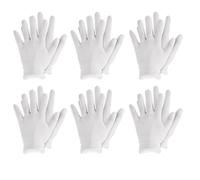 CHICTRY White Cotton Gloves Soft Lightweight Reusable Work Gloves for Dry Hand Moisturizing Hand Spa and Coin Jewelry Inspection 6 Pairs One Size