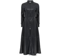 CHICTRY Women Adult PVC Leather Shiny Metallic Turtleneck Zipper Trench Coat Long Jacket Cloak Dress