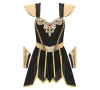 CHICTRY Women Glorious God Costume Grecian Queen Cleopatra Halloween Cosplay Fancy Dress Bodysuit Black A S