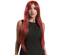 CHICTRY Women Long Straight Anime Costume Cosplay Party Wig Straight Wig Glueless Heat Resistant Wig Red One Size