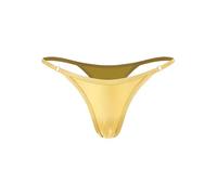CHICTRY Women Low Rise Thong G-String Holographic Shiny Metallic Panties T-Back Rave Briefs Underwear Gold M