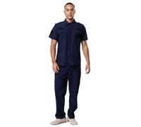 CHICTRY Women Men Drillmaster Security Guard Uniform Outdoor Jacket Pants Set 2pc Apparel Suit Hiking Navy Blue Short Sleeve 190
