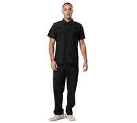 CHICTRY Women Men Drillmaster Security Guard Uniform Outdoor Jacket Pants Set 2pc Apparel Suit Hiking Black Short Sleeve 170