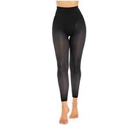 CHICTRY Womens 30 Denier Thigh High Silky Sheer Hollow Out Tights Footless Tights Leggings Stockings Type B Black One Size