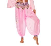 CHICTRY Women's Belly Dance Trousers Bloomers Bollywood India Dance Lantern Loose Pants Costume Pink One Size