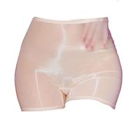 CHICTRY Womens Boyshort Panties Seamless Nylon Underwear Stretch Boxer Briefs High Waist Yoga Shorts Sheer Apricot A One Size